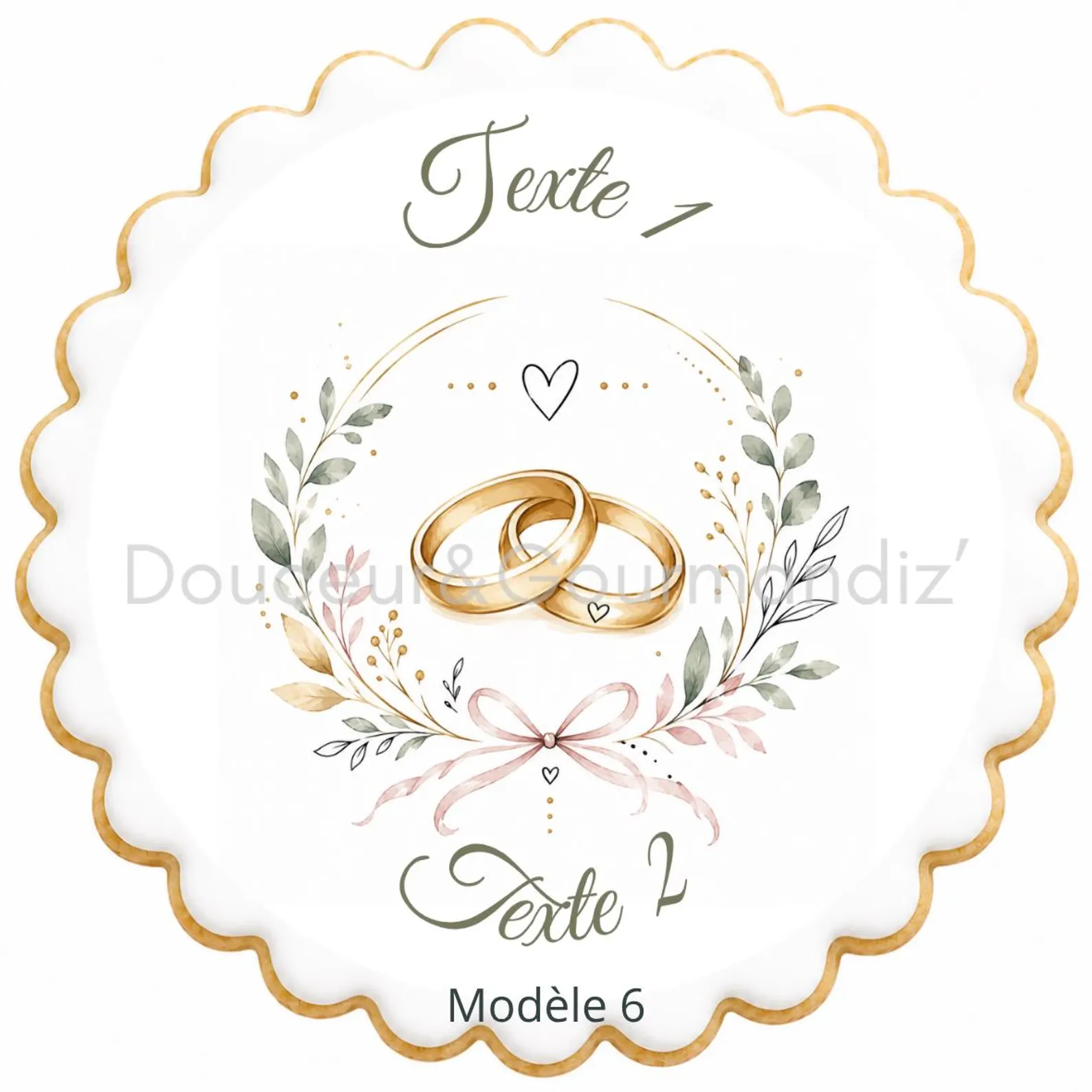 Sablés personnalisés thème mariage alliances – Biscuits artisanaux décorés à la glace royale 15 modèles aux choix – Image 6