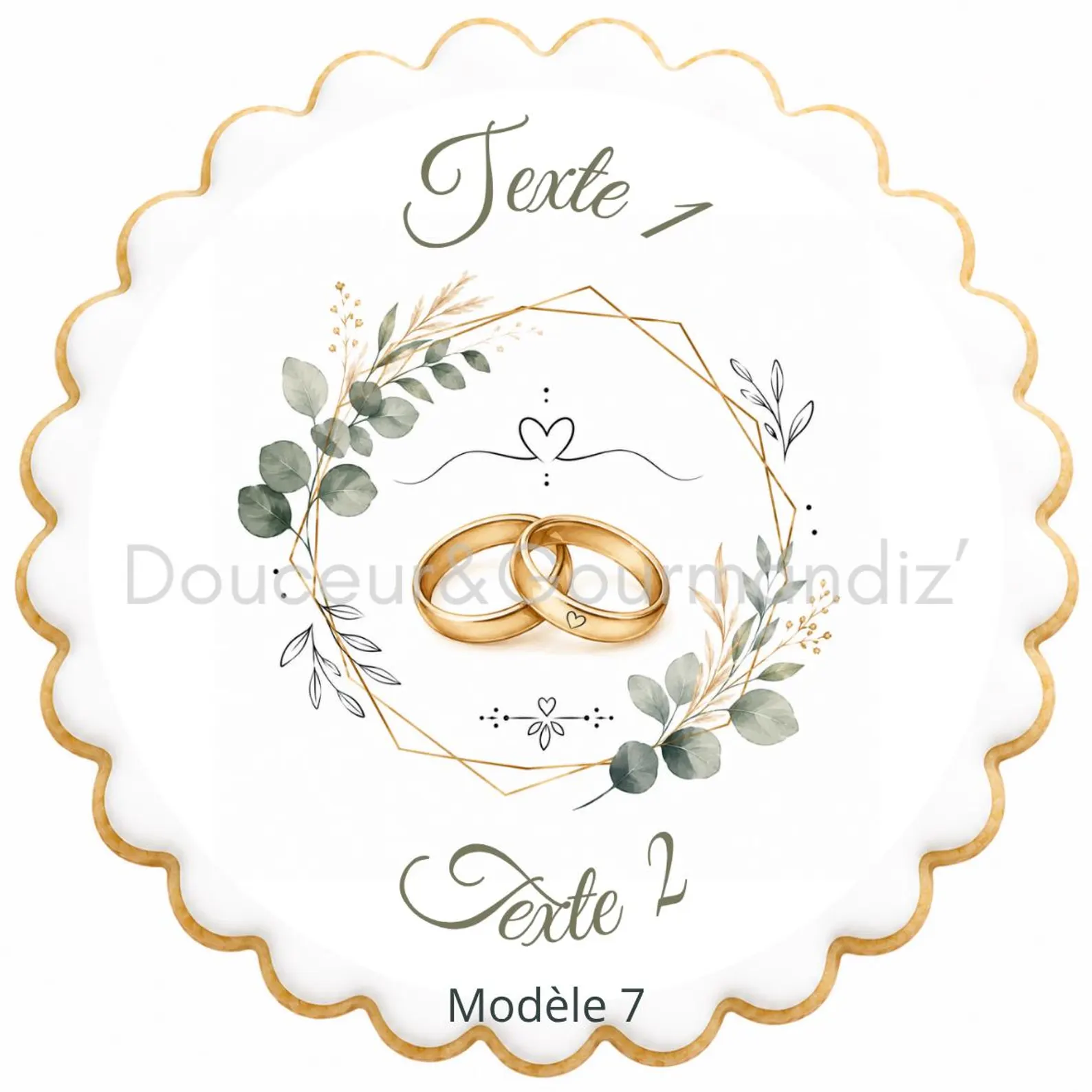 Sablés personnalisés thème mariage alliances – Biscuits artisanaux décorés à la glace royale 15 modèles aux choix – Image 7