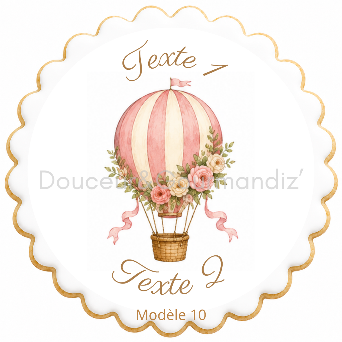 Sablés personnalisés thème Montgolfière – Biscuits artisanaux décorés à la glace royale 10 modèles aux choix – Image 10