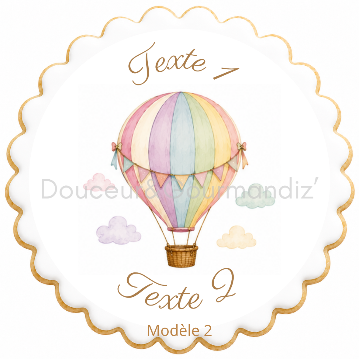 Sablés personnalisés thème Montgolfière – Biscuits artisanaux décorés à la glace royale 10 modèles aux choix – Image 2