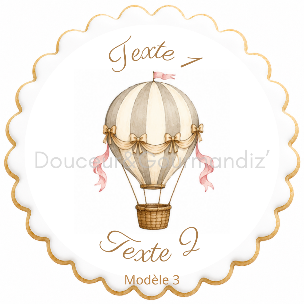 Sablés personnalisés thème Montgolfière – Biscuits artisanaux décorés à la glace royale 10 modèles aux choix – Image 3
