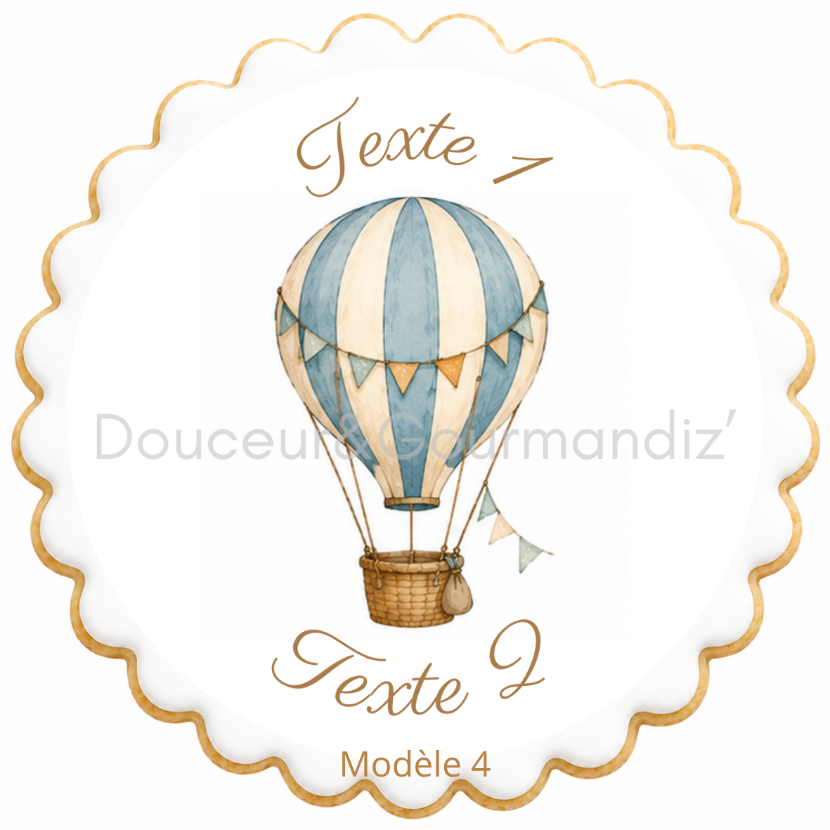 Sablés personnalisés thème Montgolfière – Biscuits artisanaux décorés à la glace royale 10 modèles aux choix – Image 4