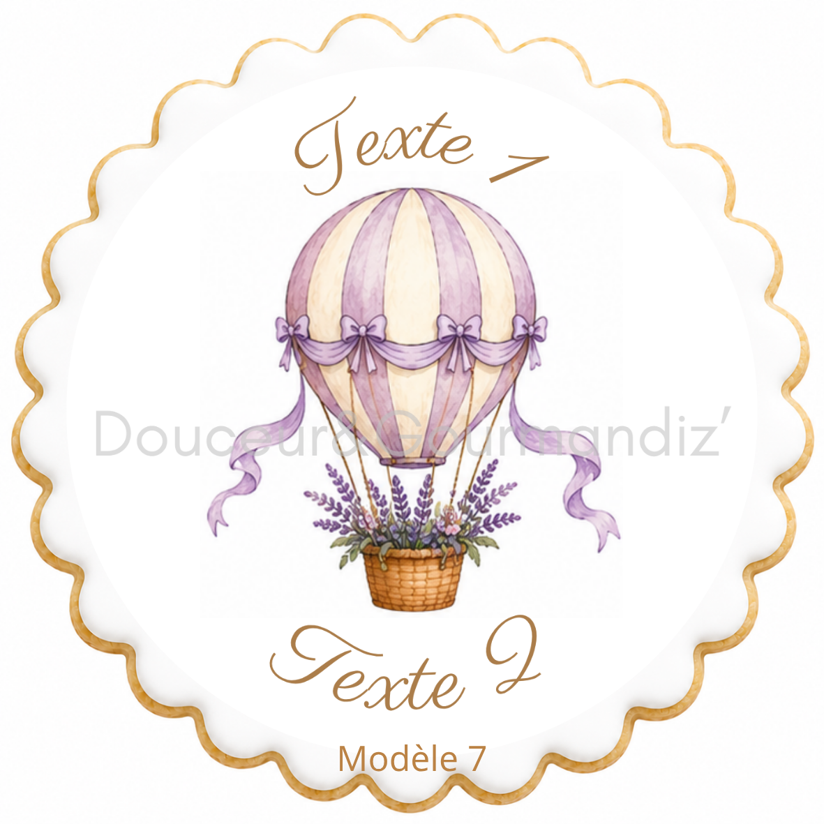 Sablés personnalisés thème Montgolfière – Biscuits artisanaux décorés à la glace royale 10 modèles aux choix – Image 7