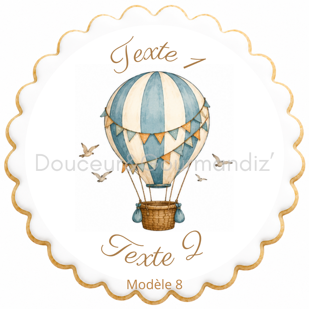 Sablés personnalisés thème Montgolfière – Biscuits artisanaux décorés à la glace royale 10 modèles aux choix – Image 8