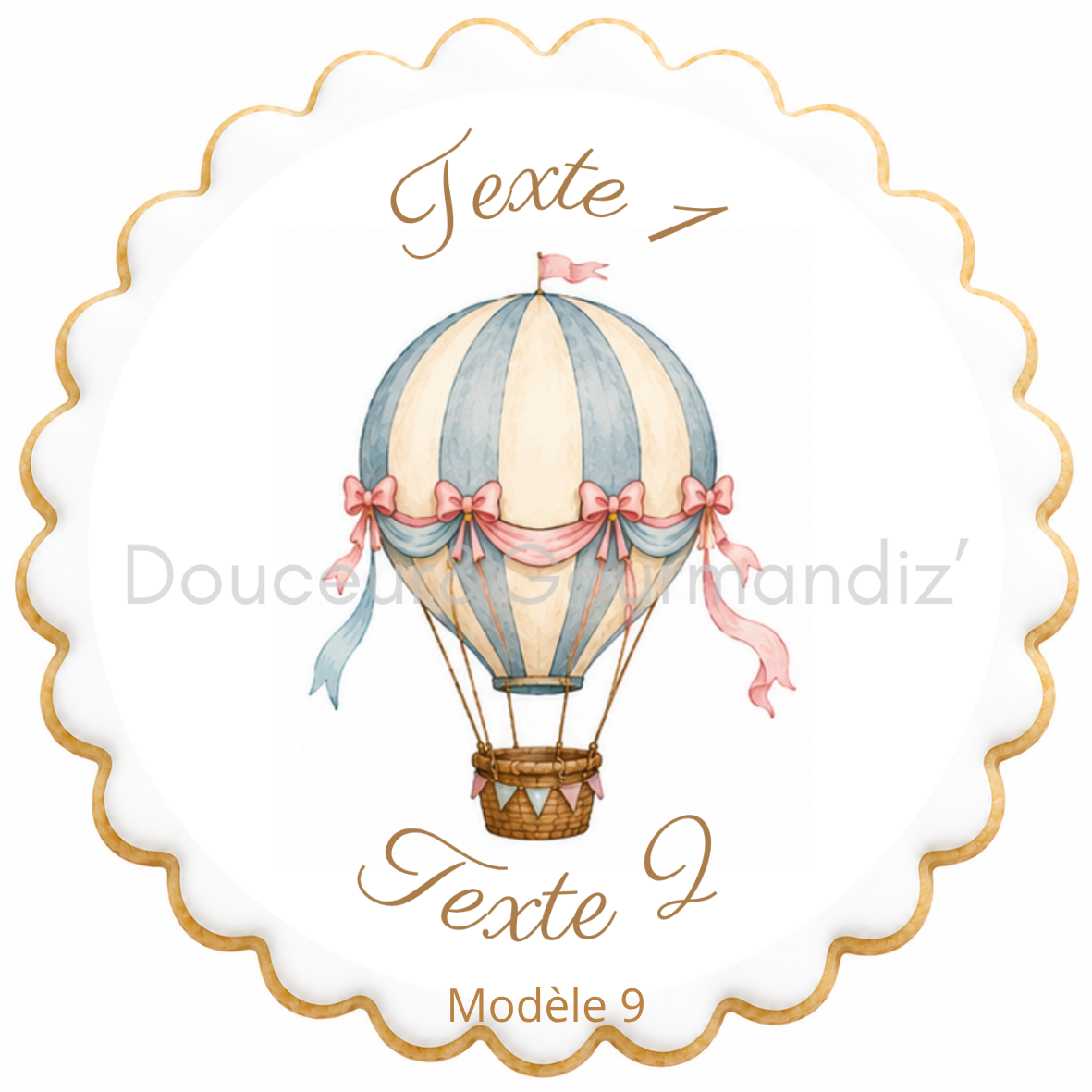 Sablés personnalisés thème Montgolfière – Biscuits artisanaux décorés à la glace royale 10 modèles aux choix – Image 9