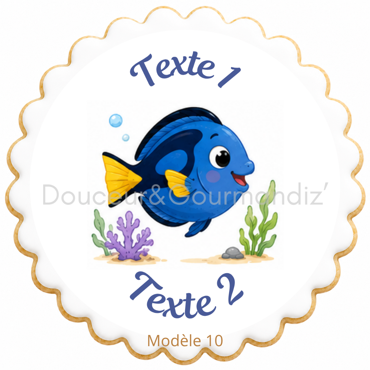 Sablés personnalisés thème Poisson – Biscuits artisanaux décorés à la glace royale 10 modèles aux choix – Image 10