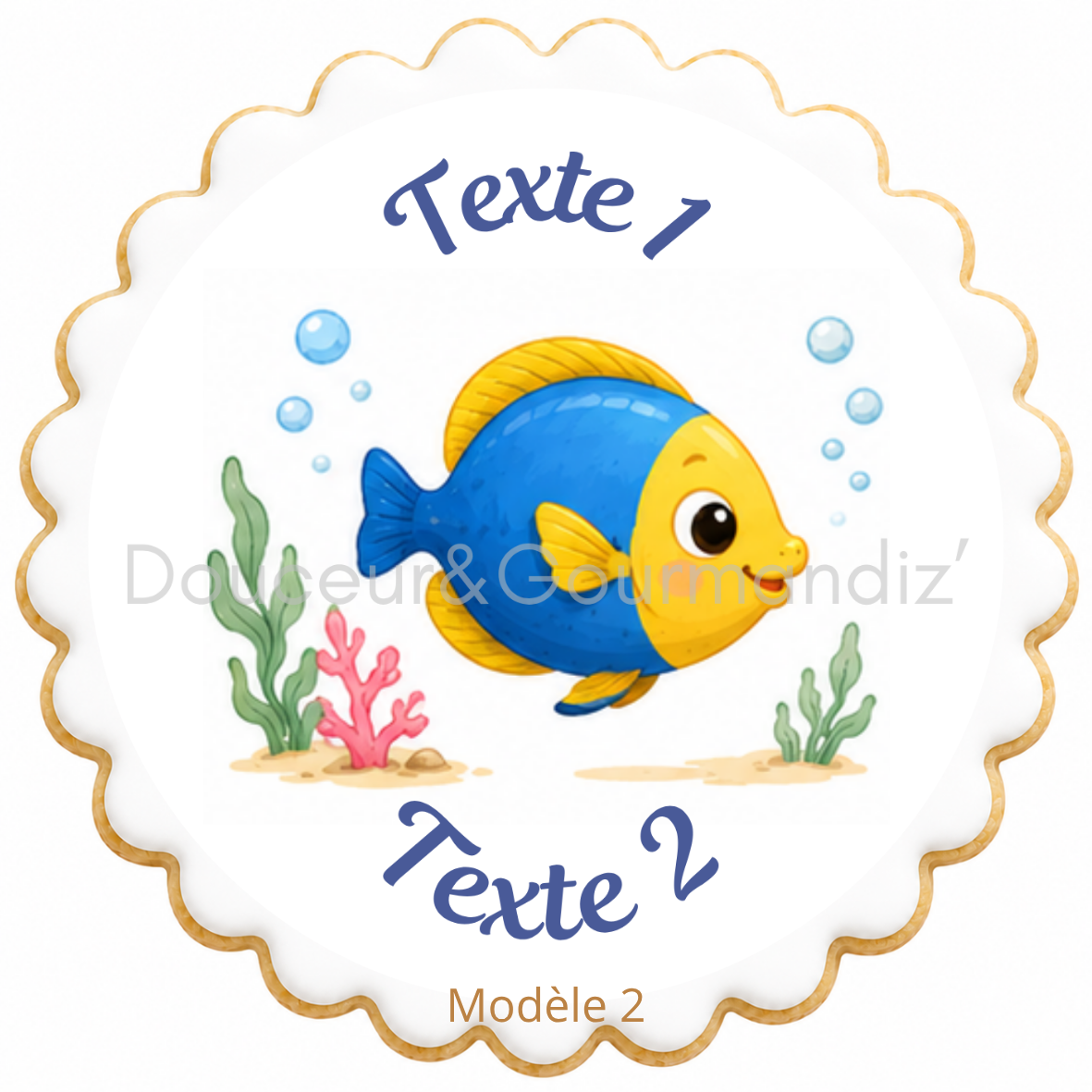 Sablés personnalisés thème Poisson – Biscuits artisanaux décorés à la glace royale 10 modèles aux choix – Image 8
