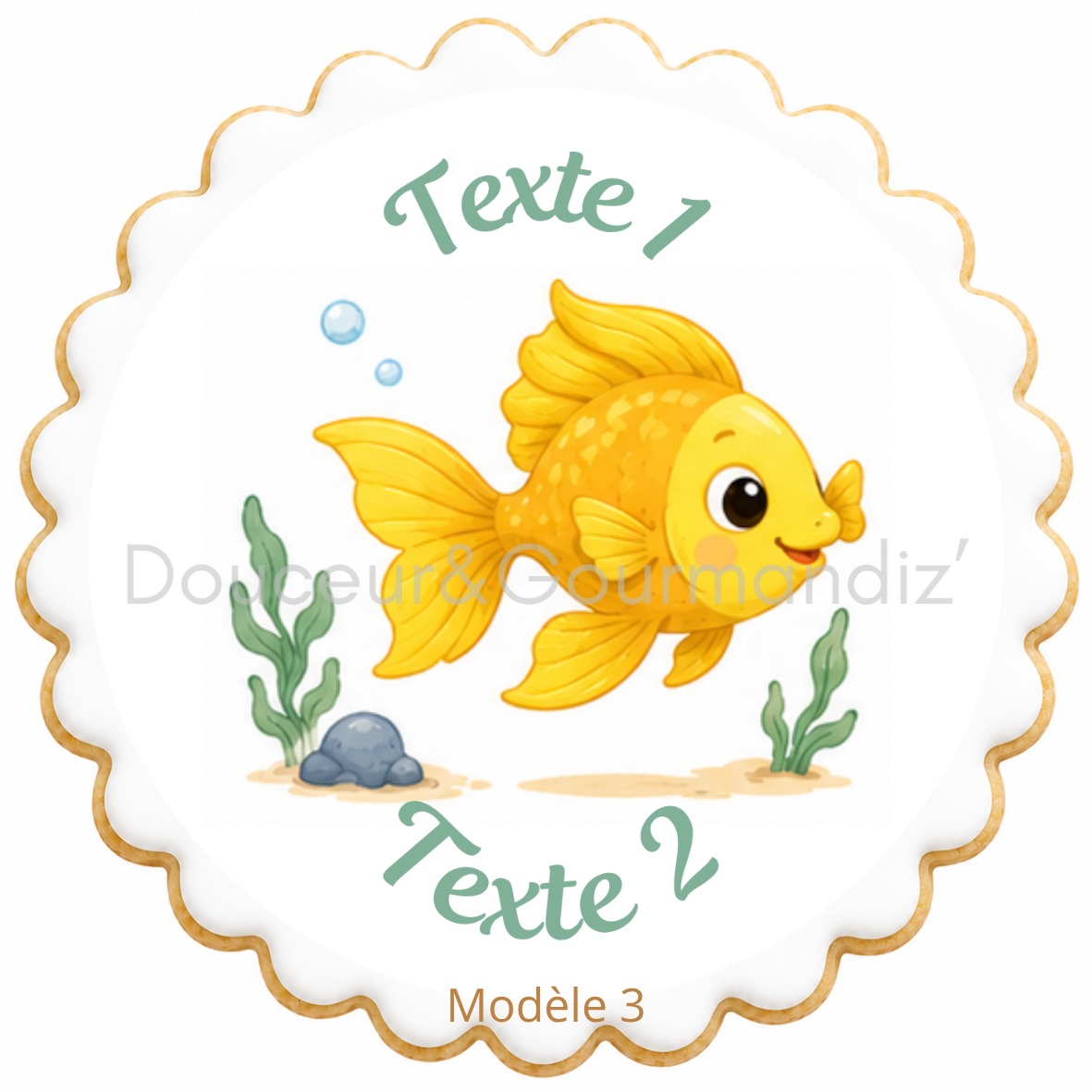 Sablés personnalisés thème Poisson – Biscuits artisanaux décorés à la glace royale 10 modèles aux choix – Image 7