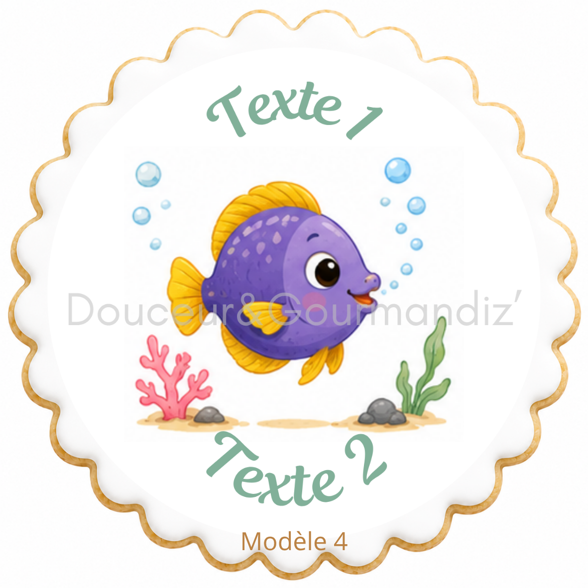 Sablés personnalisés thème Poisson – Biscuits artisanaux décorés à la glace royale 10 modèles aux choix – Image 6