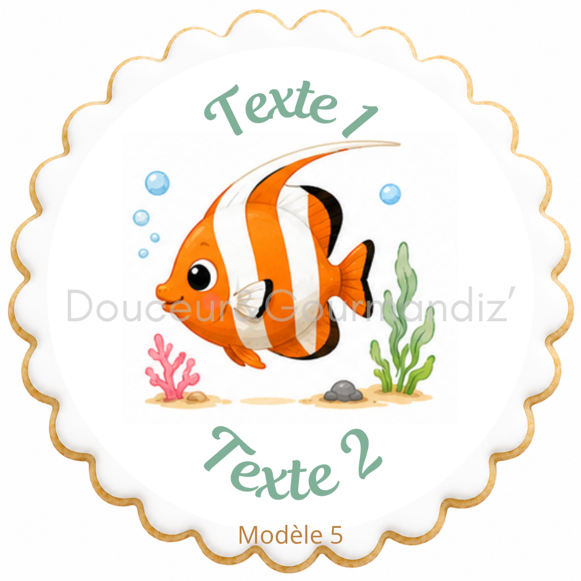 Sablés personnalisés thème Poisson – Biscuits artisanaux décorés à la glace royale 10 modèles aux choix – Image 5