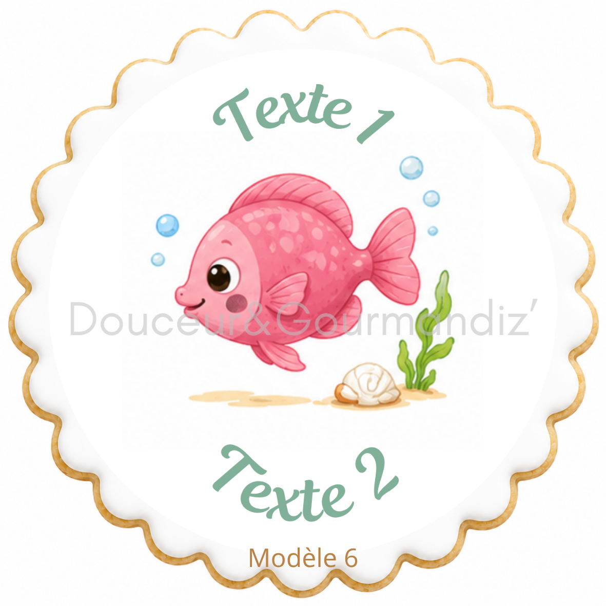Sablés personnalisés thème Poisson – Biscuits artisanaux décorés à la glace royale 10 modèles aux choix – Image 4