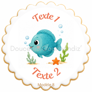 Sablés personnalisés thème Poisson – Biscuits artisanaux décorés à la glace royale 10 modèles aux choix