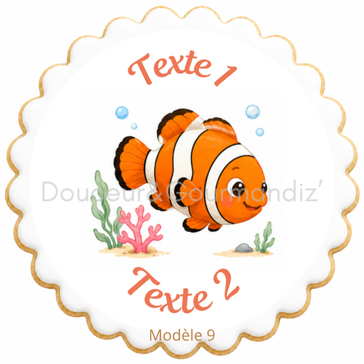 Sablés personnalisés thème Poisson – Biscuits artisanaux décorés à la glace royale 10 modèles aux choix – Image 2