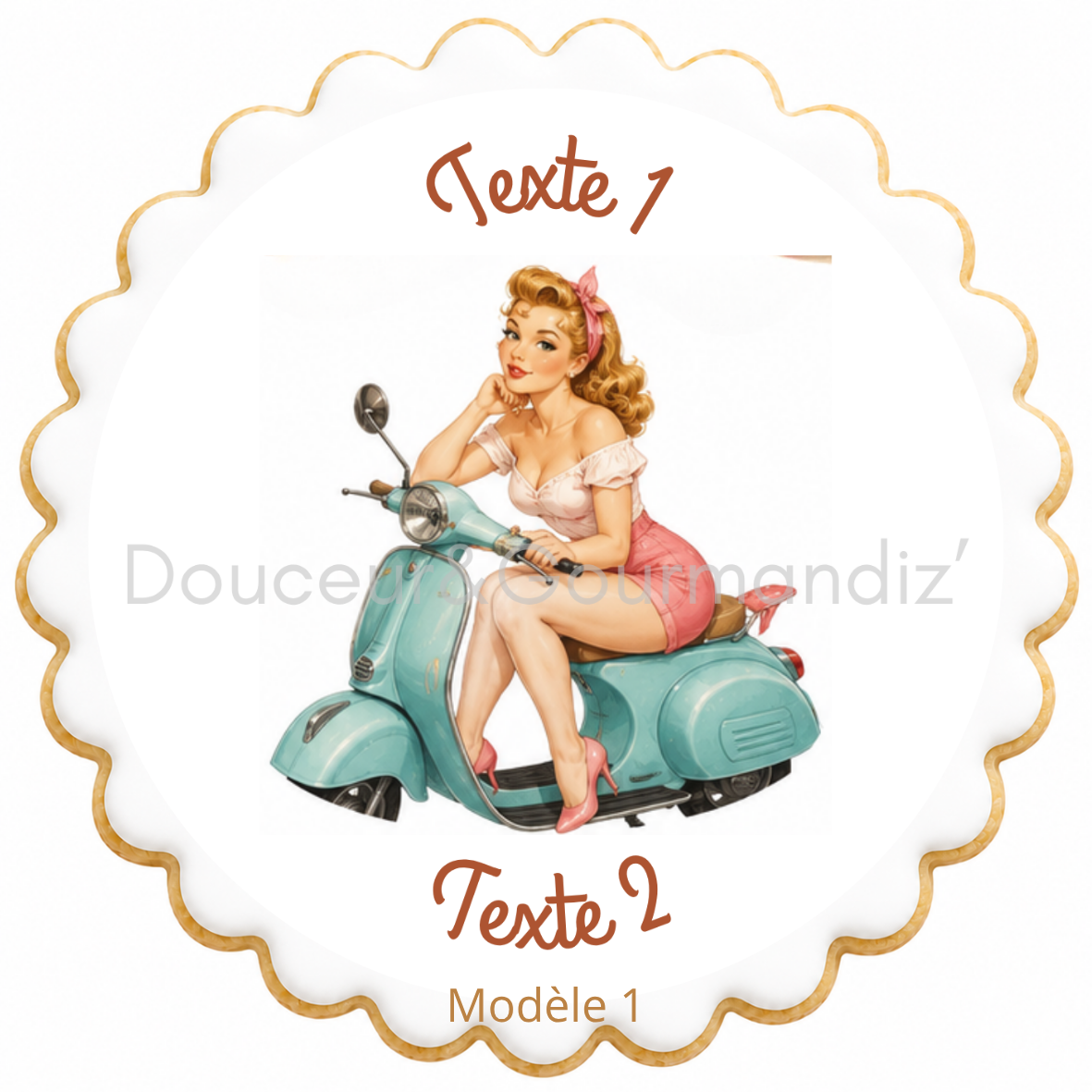 Sablés personnalisés thème Pin-up – Biscuits artisanaux décorés à la glace royale 10 modèles aux choix – Image 10