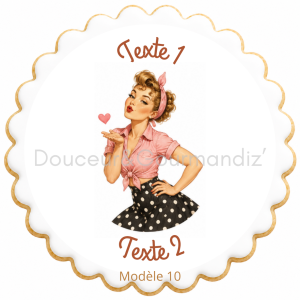 Sablés personnalisés thème Pin-up – Biscuits artisanaux décorés à la glace royale 10 modèles aux choix