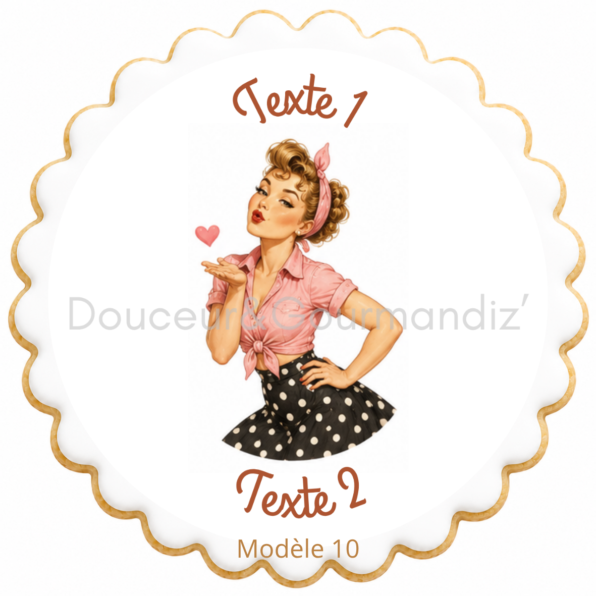 Sablés personnalisés thème Pin-up – Biscuits artisanaux décorés à la glace royale 10 modèles aux choix