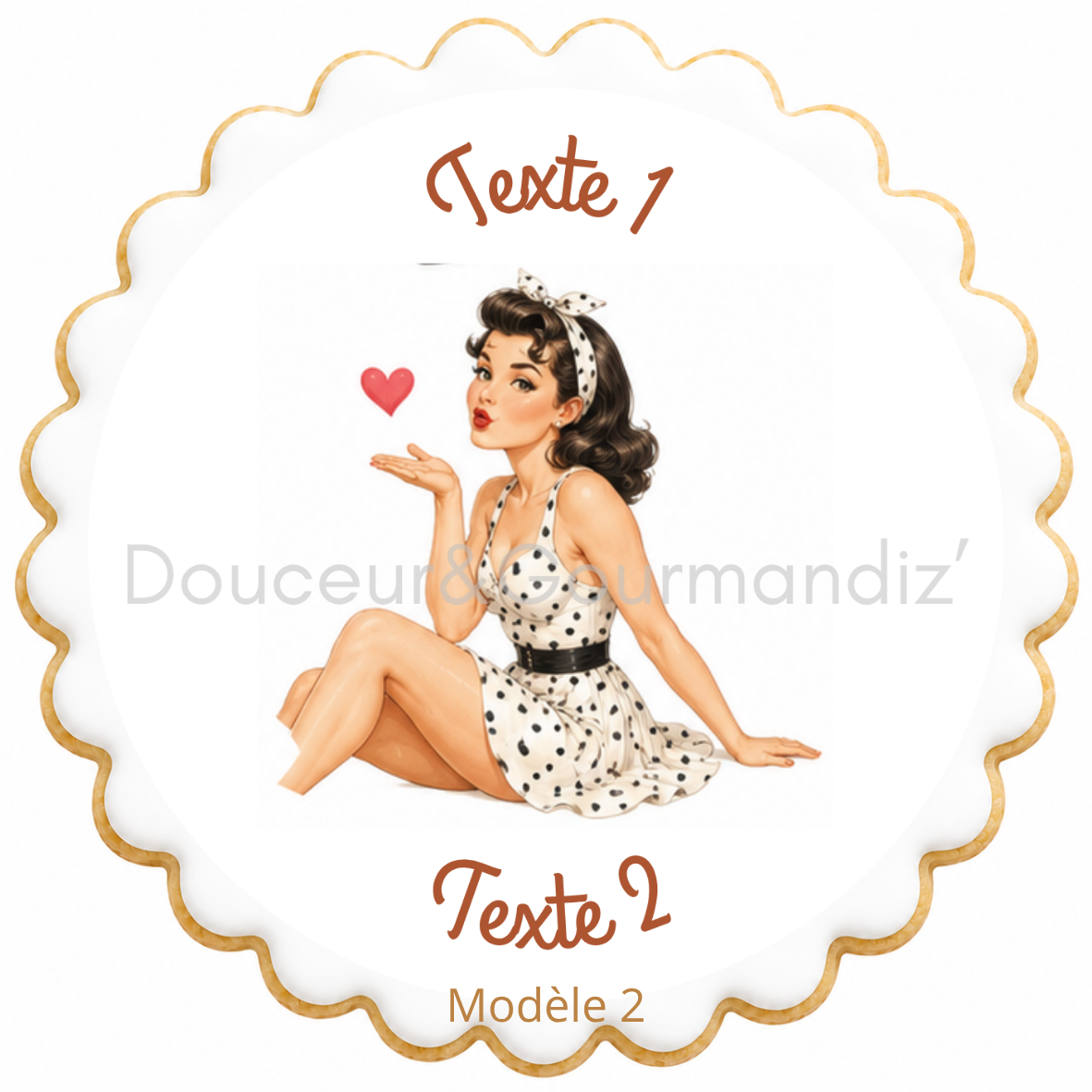 Sablés personnalisés thème Pin-up – Biscuits artisanaux décorés à la glace royale 10 modèles aux choix – Image 8