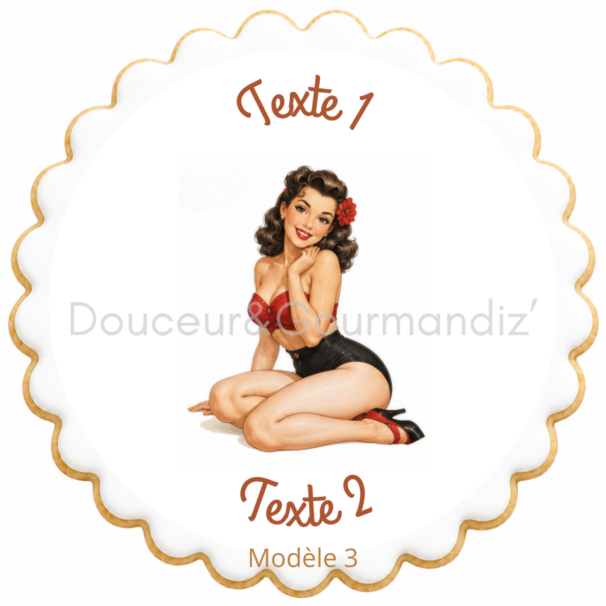 Sablés personnalisés thème Pin-up – Biscuits artisanaux décorés à la glace royale 10 modèles aux choix – Image 7