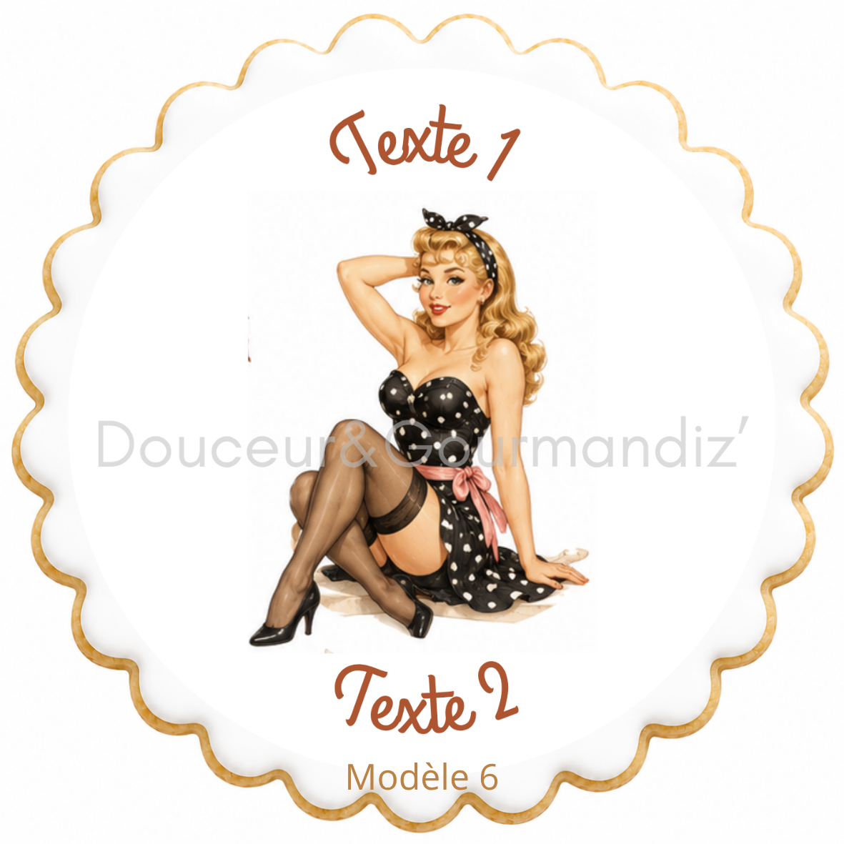 Sablés personnalisés thème Pin-up – Biscuits artisanaux décorés à la glace royale 10 modèles aux choix – Image 4