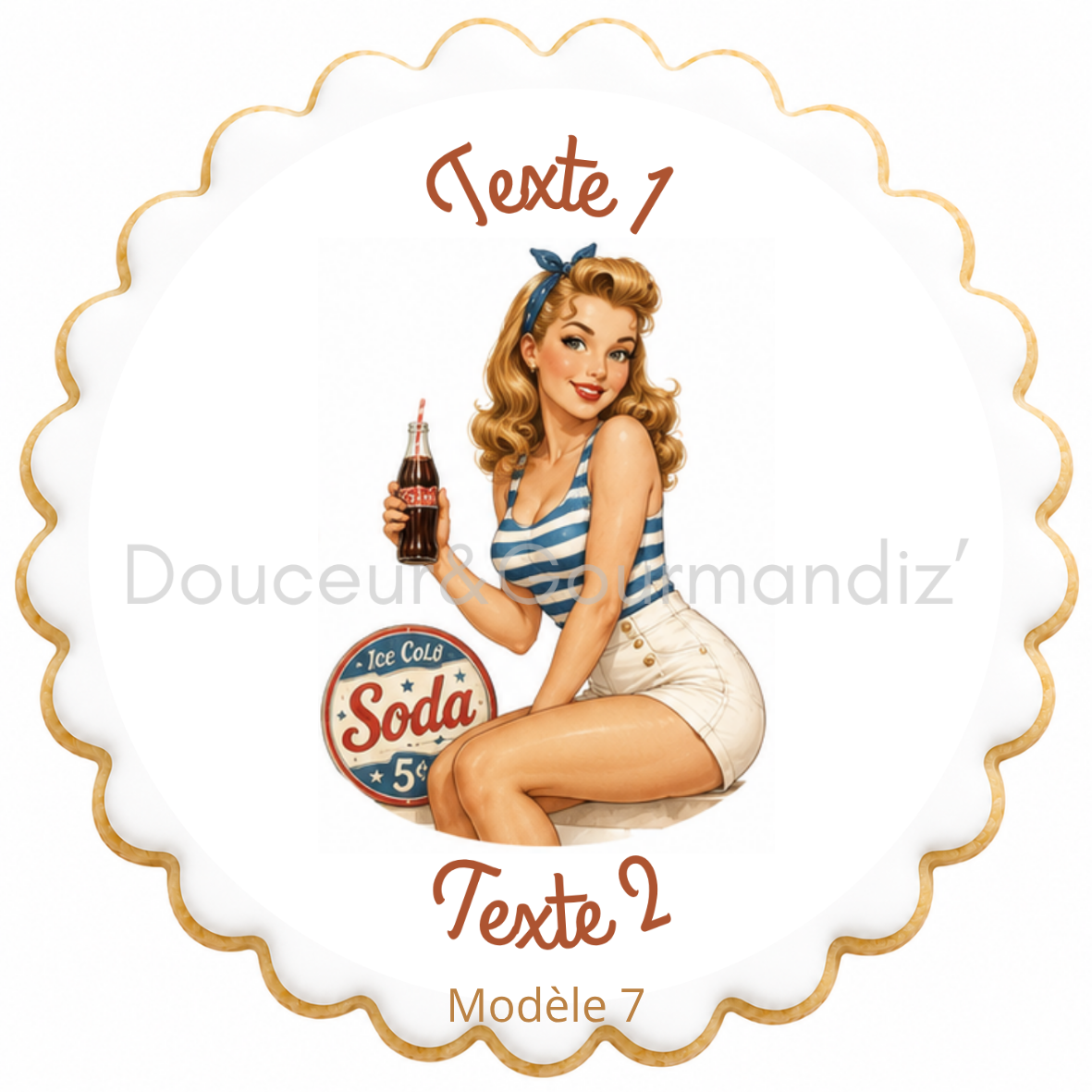 Sablés personnalisés thème Pin-up – Biscuits artisanaux décorés à la glace royale 10 modèles aux choix – Image 3