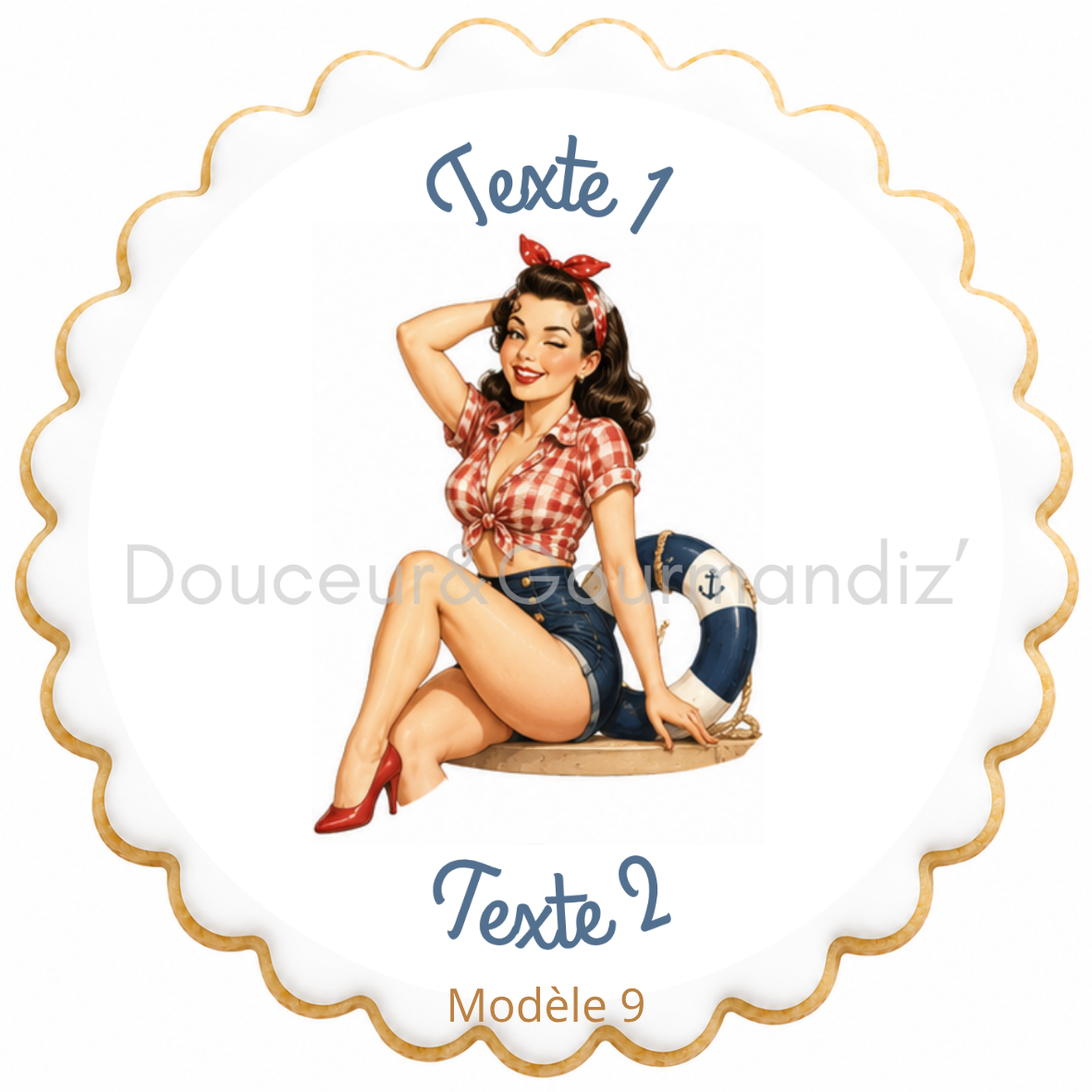 Sablés personnalisés thème Pin-up – Biscuits artisanaux décorés à la glace royale 10 modèles aux choix – Image 2