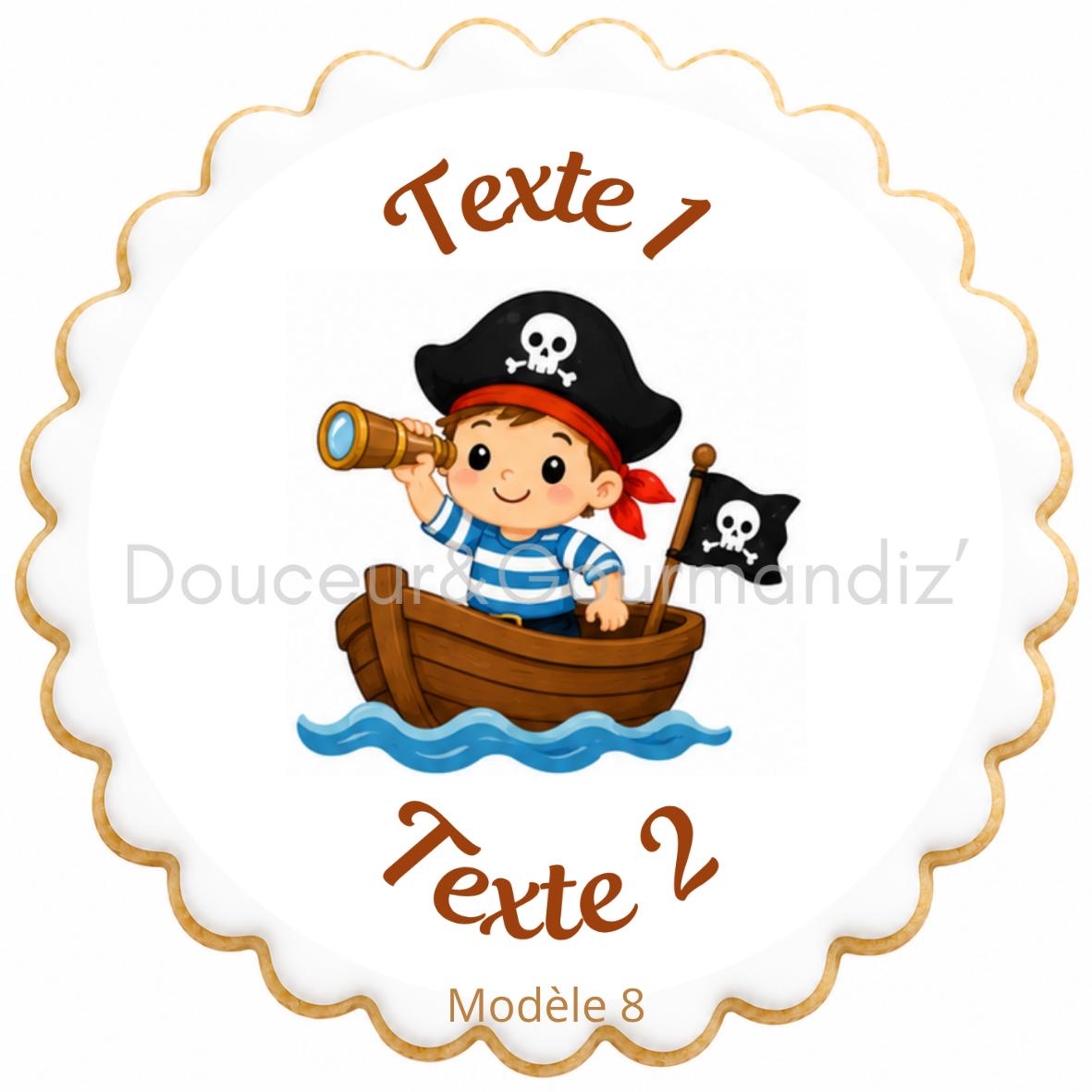 Sablés personnalisés thème Pirate – Biscuits artisanaux décorés à la glace royale 10 modèles aux choix – Image 3