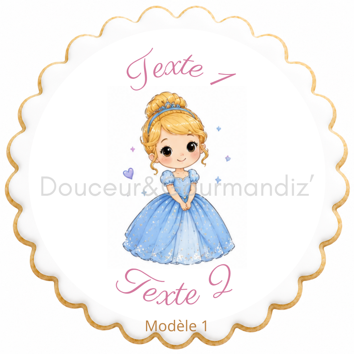 Sablés personnalisés thème Princesse – Biscuits artisanaux décorés à la glace royale 10 modèles aux choix – Image 8