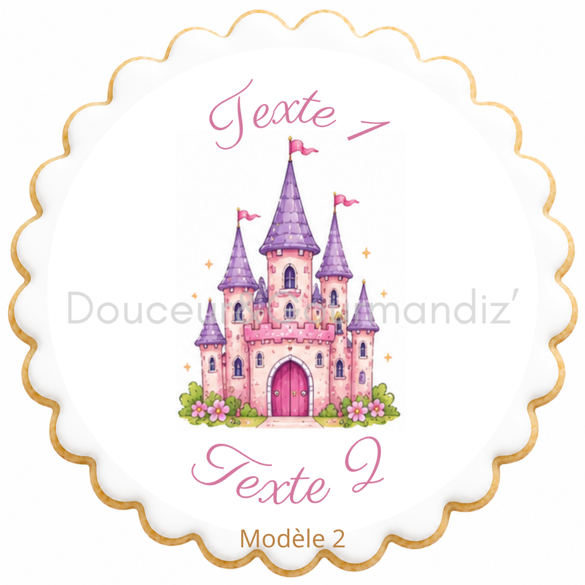 Sablés personnalisés thème Princesse – Biscuits artisanaux décorés à la glace royale 10 modèles aux choix – Image 7