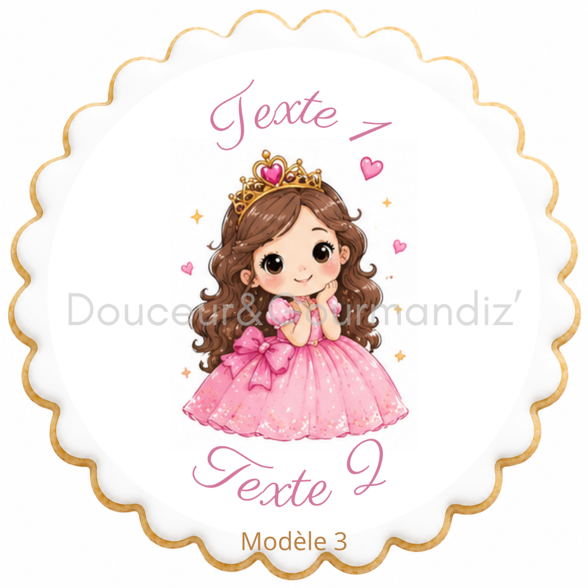 Sablés personnalisés thème Princesse – Biscuits artisanaux décorés à la glace royale 10 modèles aux choix – Image 6