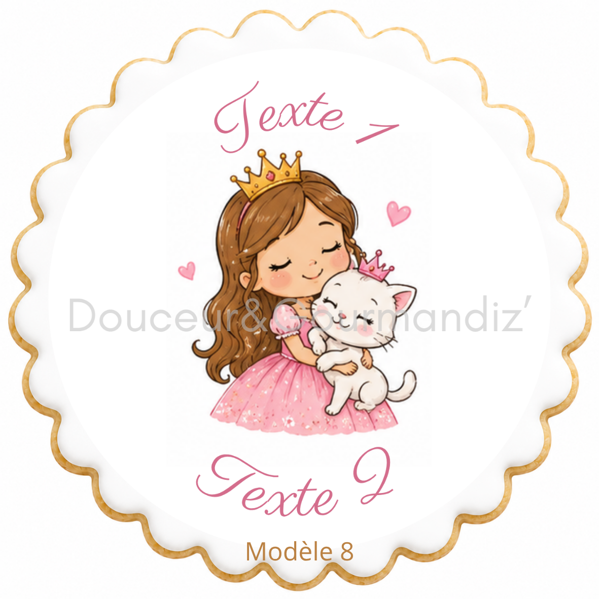 Sablés personnalisés thème Princesse – Biscuits artisanaux décorés à la glace royale 10 modèles aux choix – Image 2