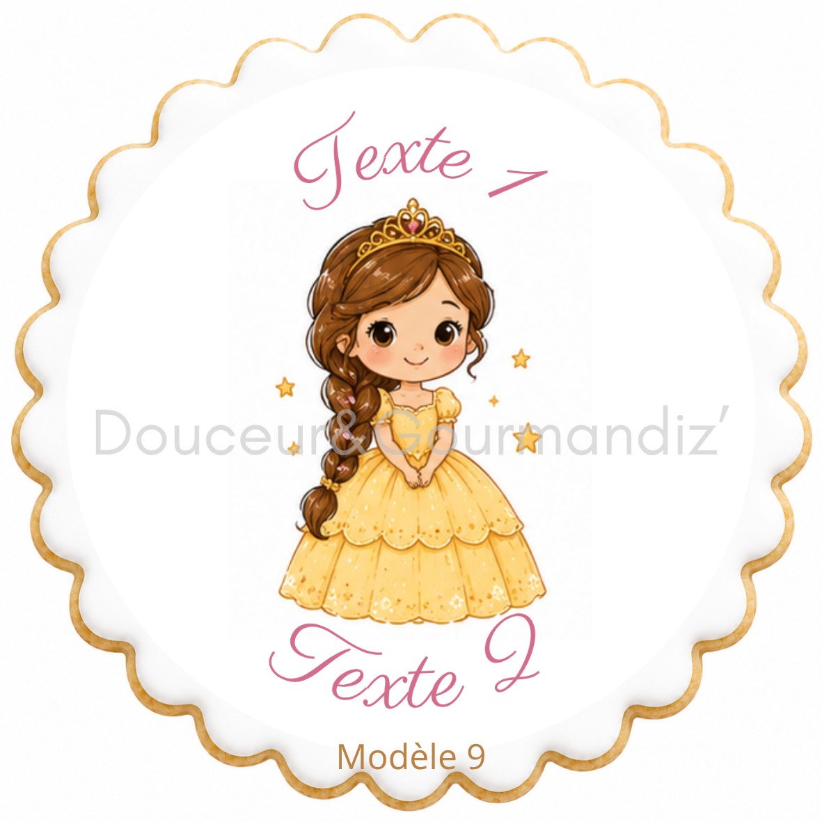 Sablés personnalisés thème Princesse – Biscuits artisanaux décorés à la glace royale 10 modèles aux choix – Image 10