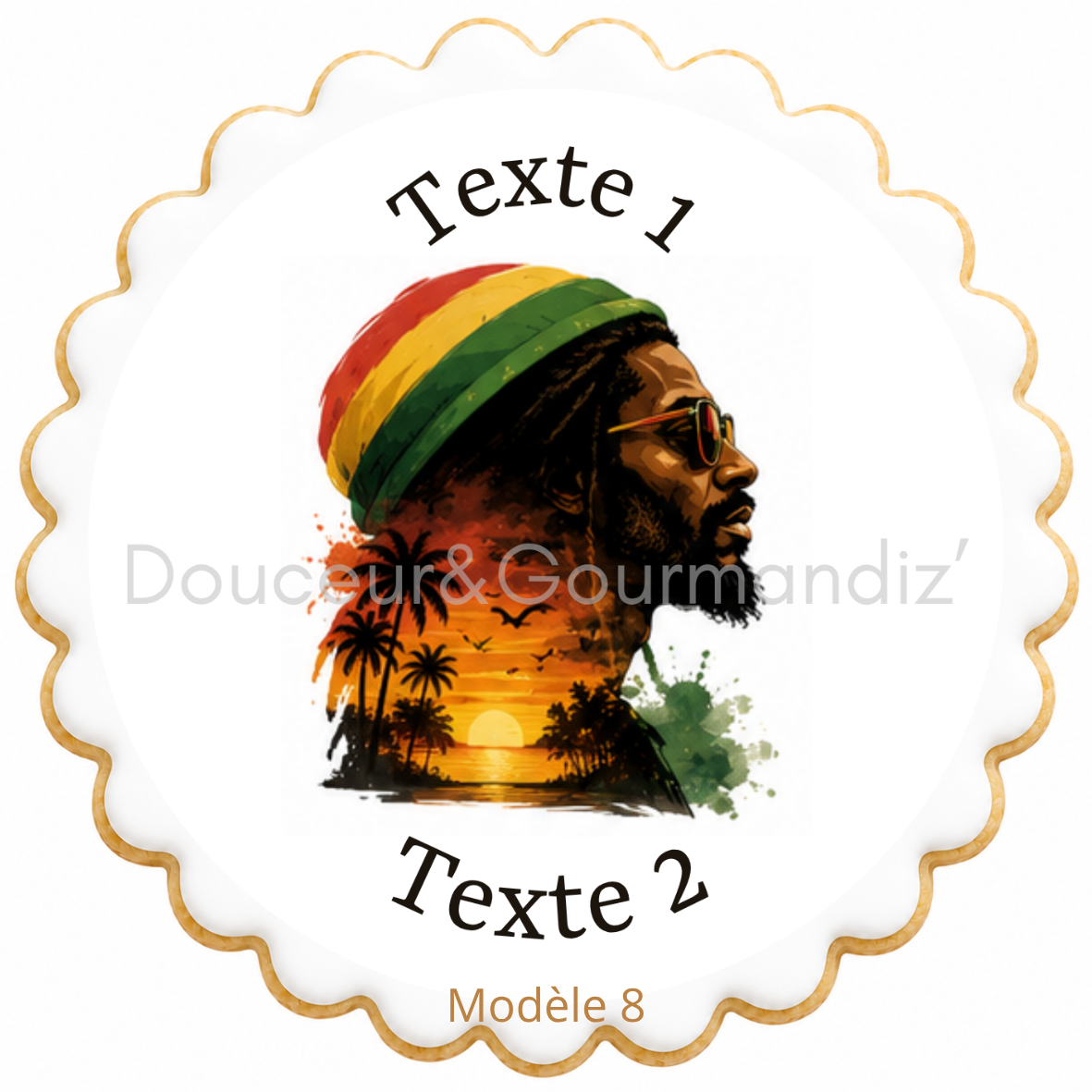 Sablés personnalisés thème Reggae – Biscuits artisanaux décorés à la glace royale 10 modèles aux choix – Image 10
