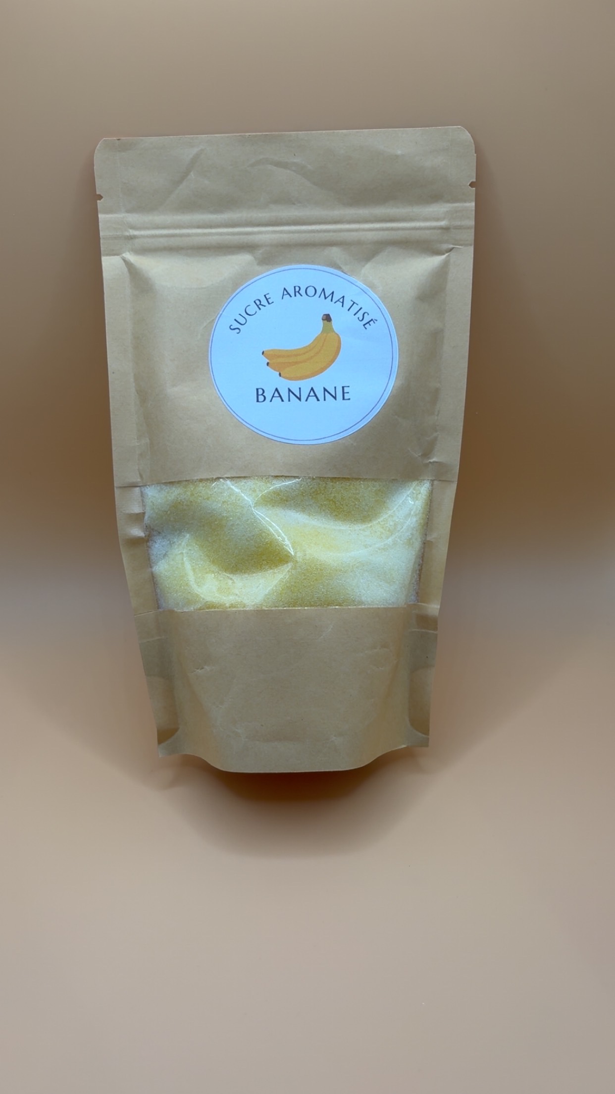 Sucre aromatisé banane 250 g – Idéal pour pâtisseries, desserts et boissons