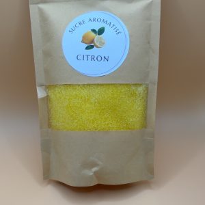 Sucre aromatisé citron 250 g – Idéal pour pâtisseries, desserts et boissons