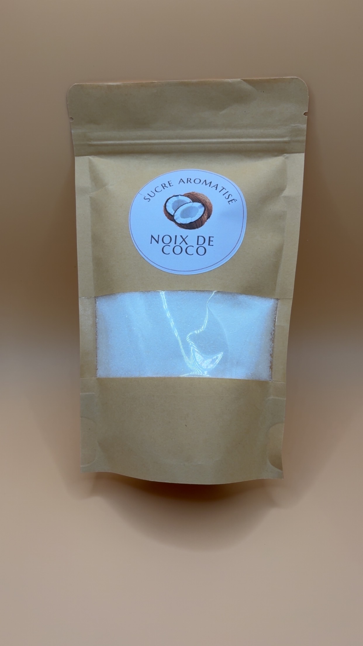 Sucre aromatisé noix de coco 250 g – Idéal pour pâtisseries, desserts et boissons