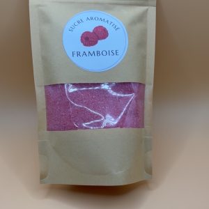 Sucre aromatisé framboise 250 g – Idéal pour pâtisseries, desserts et boissons