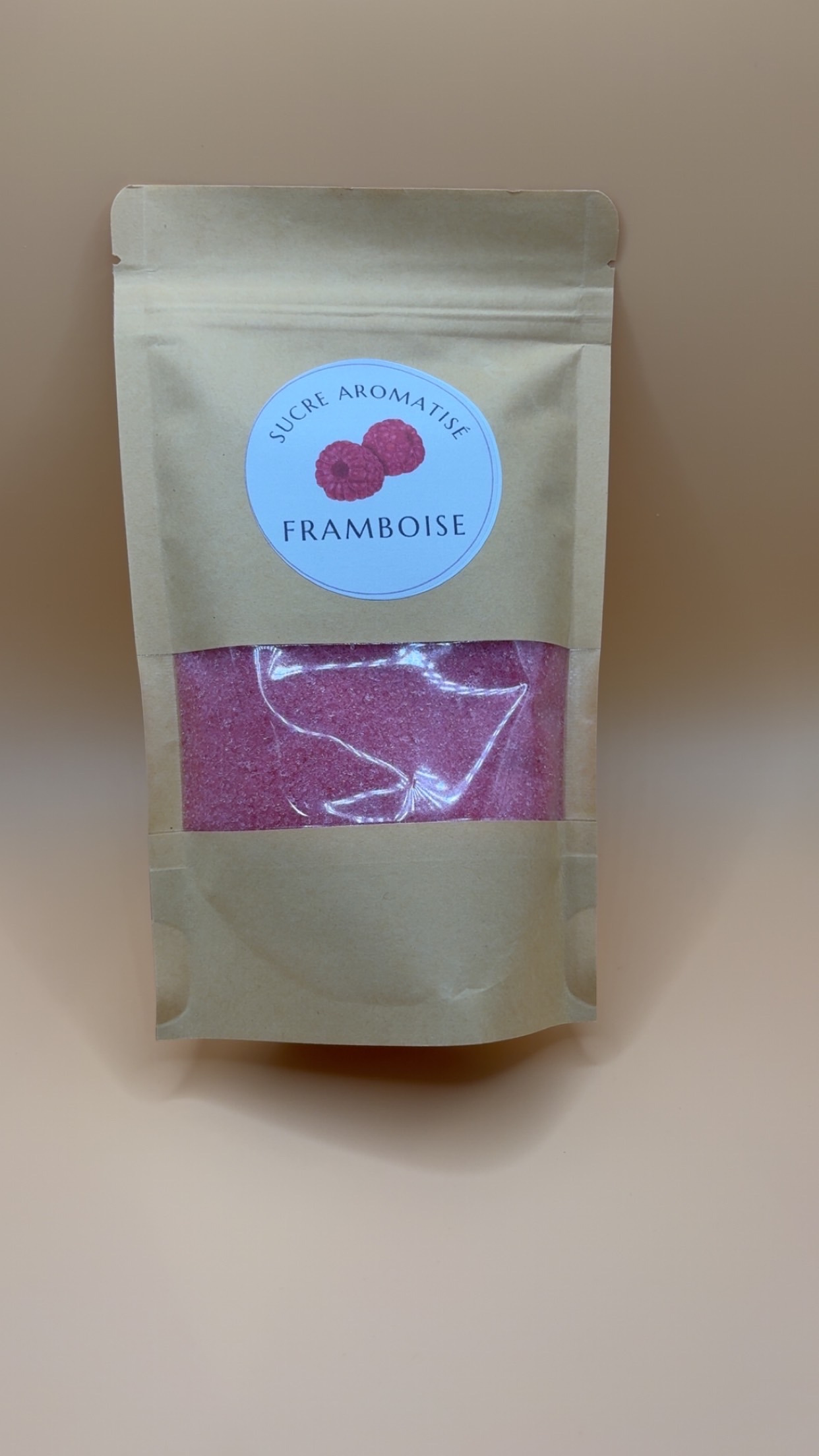 Sucre aromatisé framboise 250 g – Idéal pour pâtisseries, desserts et boissons