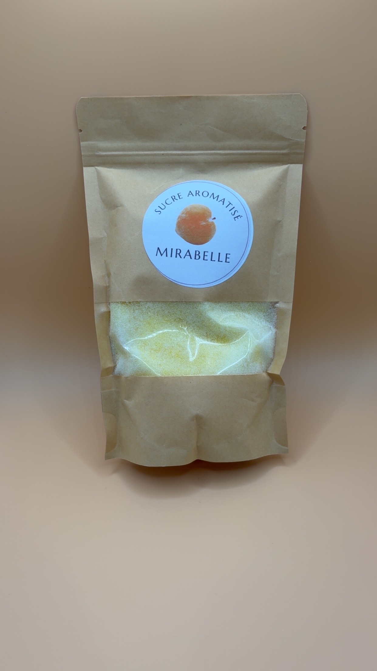 Sucre aromatisé mirabelle 250 g – Idéal pour pâtisseries, desserts et boissons