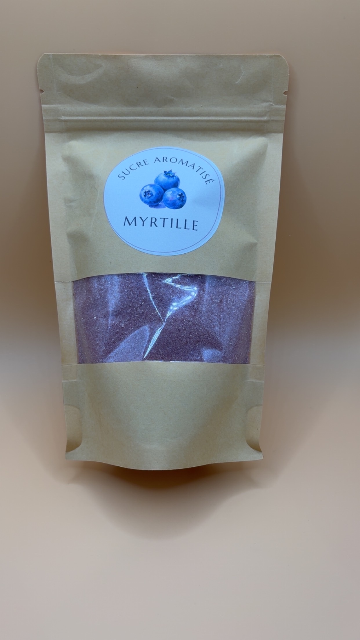 Sucre aromatisé myrtille 250 g – Idéal pour pâtisseries, desserts et boissons