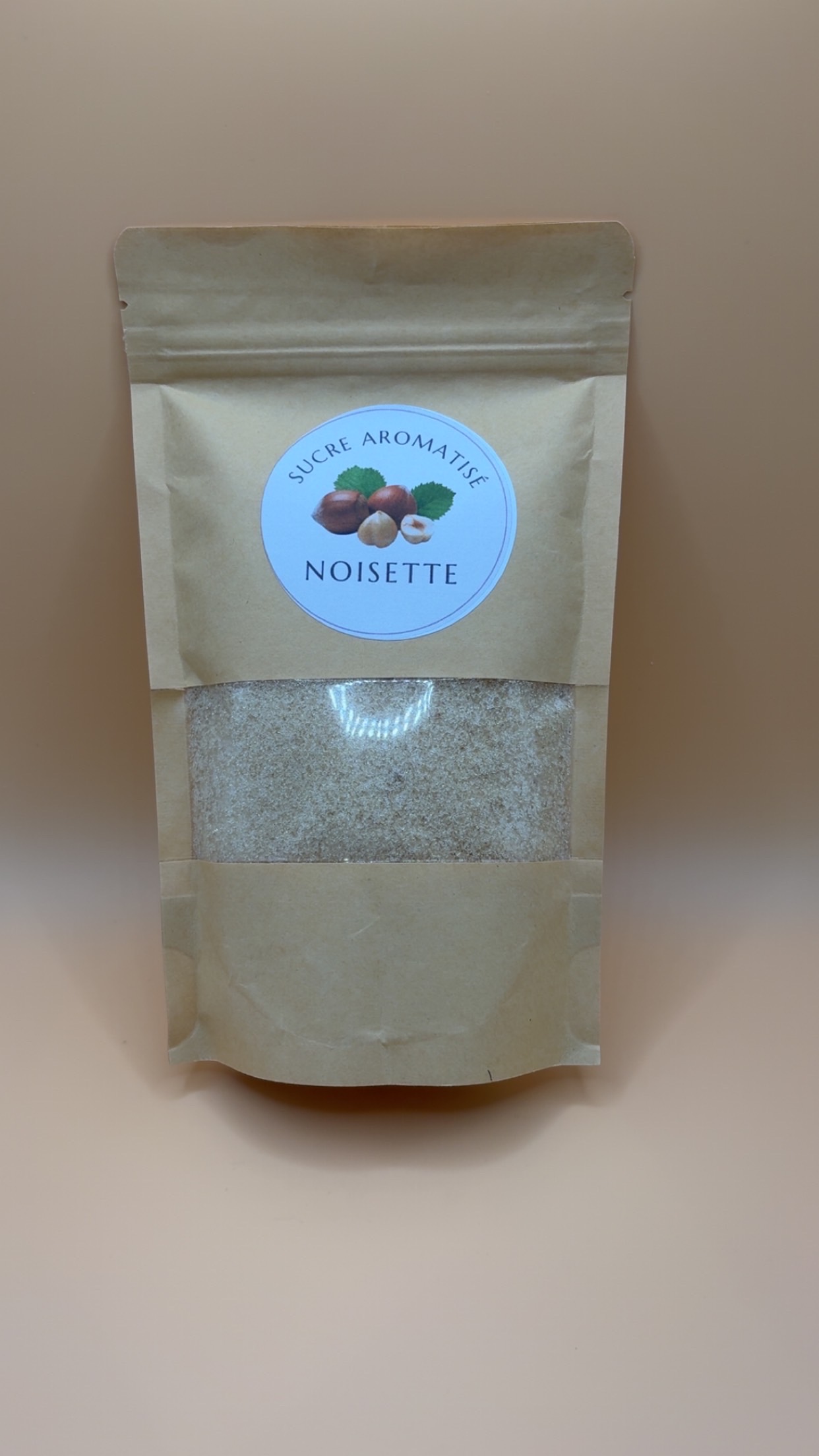 Sucre aromatisé noisette 250 g – Idéal pour pâtisseries, desserts et boissons