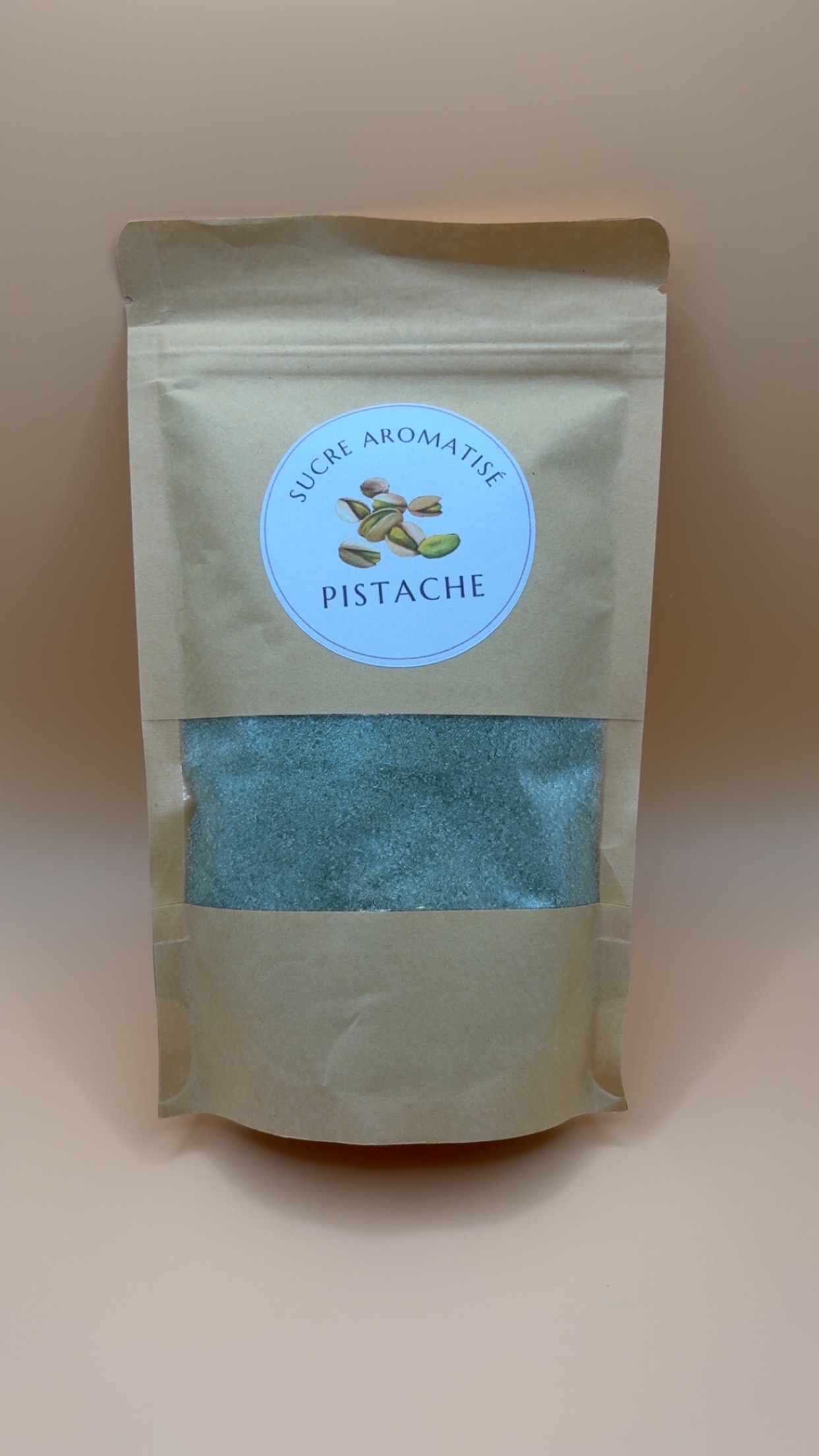 Sucre aromatisé pistache 250 g – Idéal pour pâtisseries, desserts et boissons
