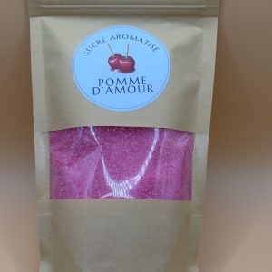 Sucre aromatisé pomme d'amour 250 g – Idéal pour pâtisseries, desserts et boissons