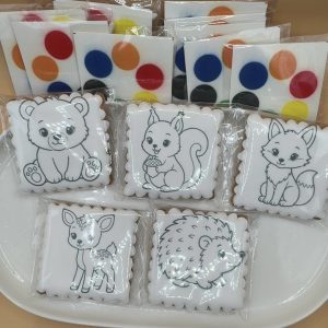 Coffret de 10 sablés à peindre – Kit créatif gourmand thème animaux de la forêt