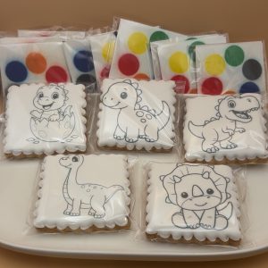 Coffret de 10 sablés à peindre – Kit créatif gourmand thème dinosaure