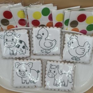 Coffret de 10 sablés à peindre – Kit créatif gourmand thème animaux de la ferme