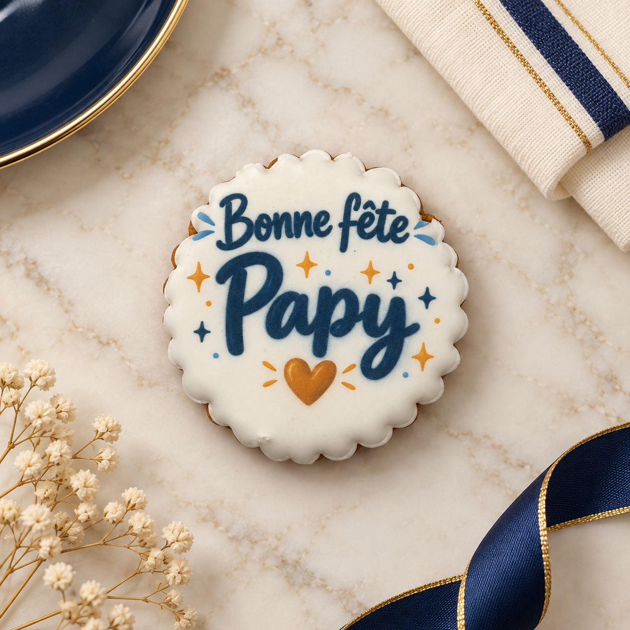 Sablé artisanal individuel « Bonne fête Papy »
