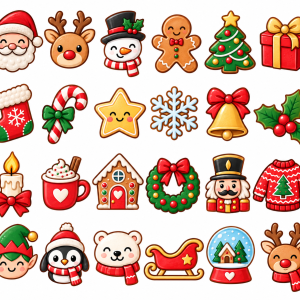 Calendrier de l’Avent – 24 mini emporte-pièces de Noël