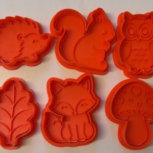 Kit de 6 emporte-pièces avec tampons – Animaux de la forêt