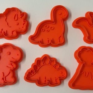 Kit de 6 emporte-pièces avec tampons – Dinosaure